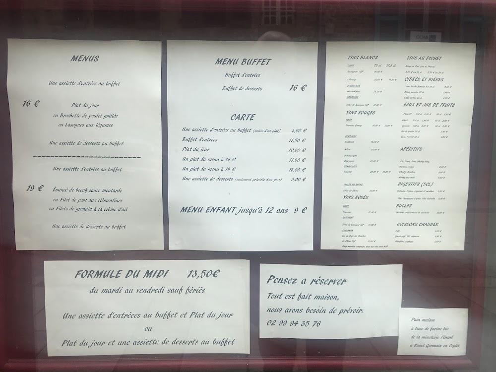 Restaurant Le Buffet - Menu Image 1